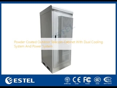 Cabinet de telecomunicaciones al aire libre recubierto de polvo con doble sistema de enfriamiento y sistema de alimentación