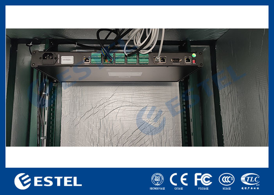 19' Rack Cabinet de telecomunicaciones al aire libre Color verde Con aire acondicionado de 500W y ventilador