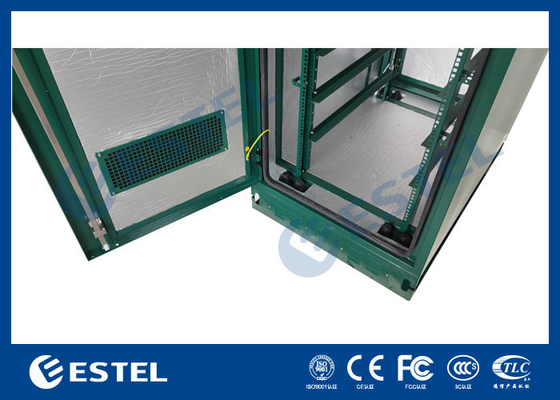 19' Rack Cabinet de telecomunicaciones al aire libre Color verde Con aire acondicionado de 500W y ventilador