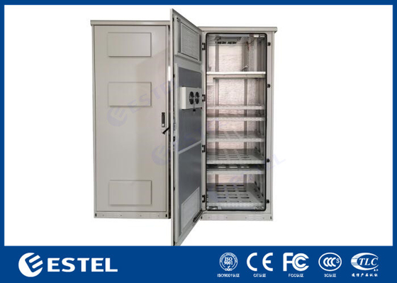 Acero galvanizado 32U Recinto de telecomunicaciones al aire libre Equipado con 4 ventiladores de enfriamiento