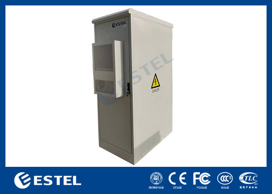 Cabinet de telecomunicaciones al aire libre de acero galvanizado de doble puerta 42U integrado con aire acondicionado de 2000W DC