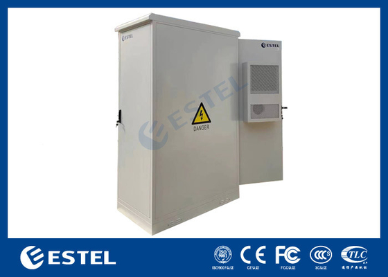 Cabinet de telecomunicaciones al aire libre de acero galvanizado de doble puerta 42U integrado con aire acondicionado de 2000W DC