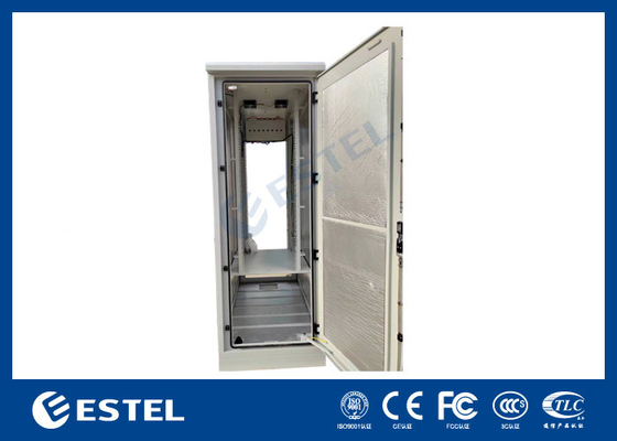 Cabinet de telecomunicaciones al aire libre de acero galvanizado de doble puerta 42U integrado con aire acondicionado de 2000W DC