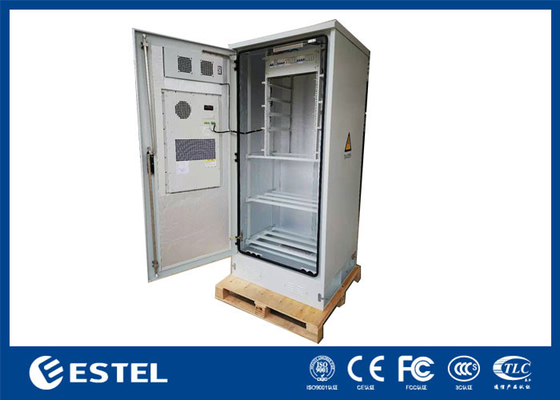 IP55 gabinete de telecomunicaciones al aire libre con unidad de distribución de energía de rack de 19 pulgadas y estante de baterías