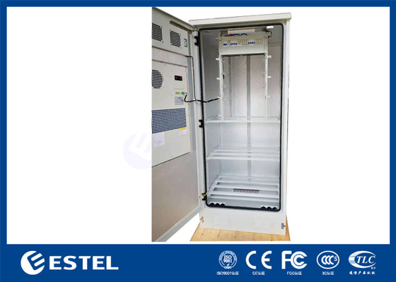 IP55 gabinete de telecomunicaciones al aire libre con unidad de distribución de energía de rack de 19 pulgadas y estante de baterías