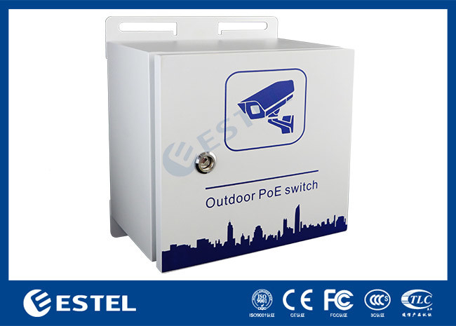 IP55 Exterior PoE Switch Pole Mount Recinto a prueba de tiempo para vigilancia